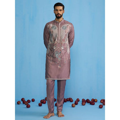 KALPRAAG Mayur Mauve Embroidered Kurta and Pant