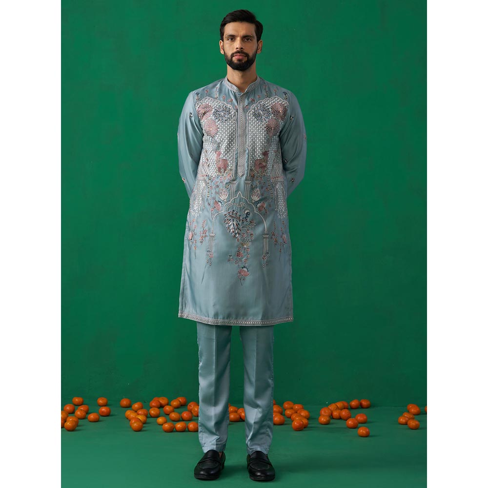 KALPRAAG Mayur Skyblue Embroidered Kurta and Pant