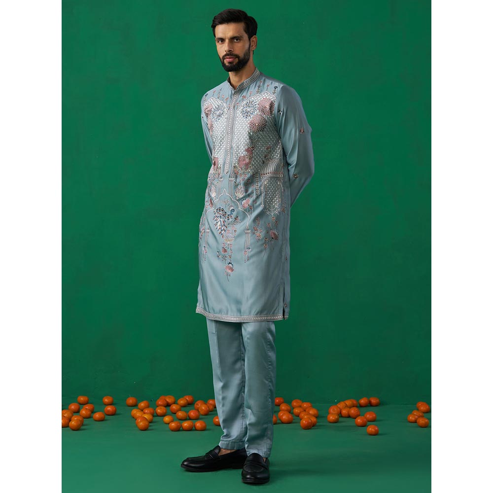 KALPRAAG Mayur Skyblue Embroidered Kurta and Pant
