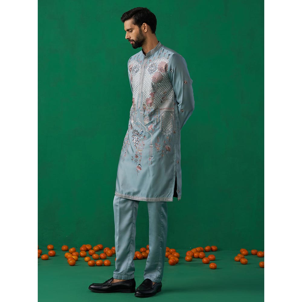 KALPRAAG Mayur Skyblue Embroidered Kurta and Pant