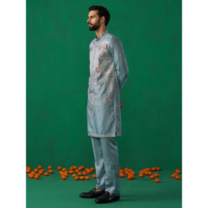 KALPRAAG Mayur Skyblue Embroidered Kurta and Pant