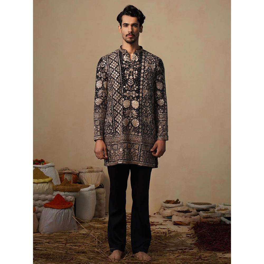 KALPRAAG Sanjh Black Short Kurta with Pant