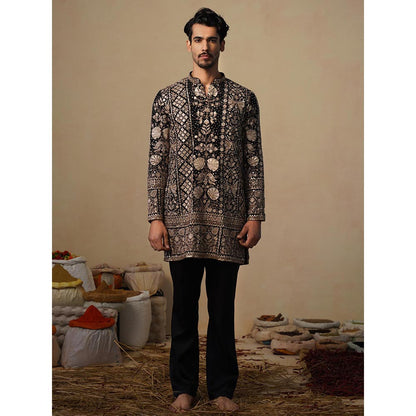 KALPRAAG Sanjh Black Short Kurta with Pant
