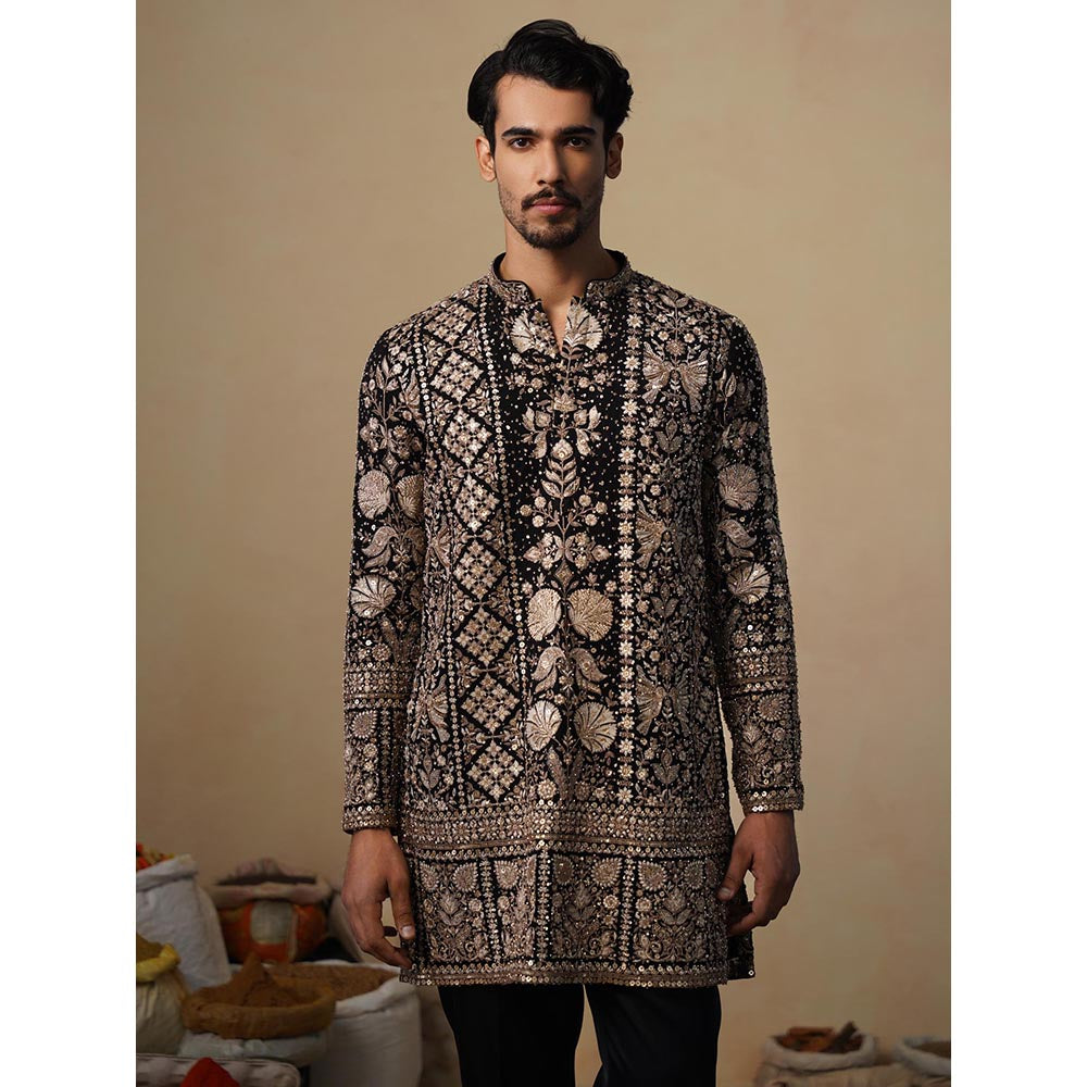 KALPRAAG Sanjh Black Short Kurta with Pant