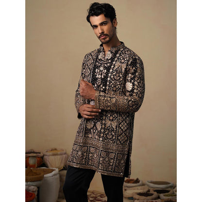 KALPRAAG Sanjh Black Short Kurta with Pant
