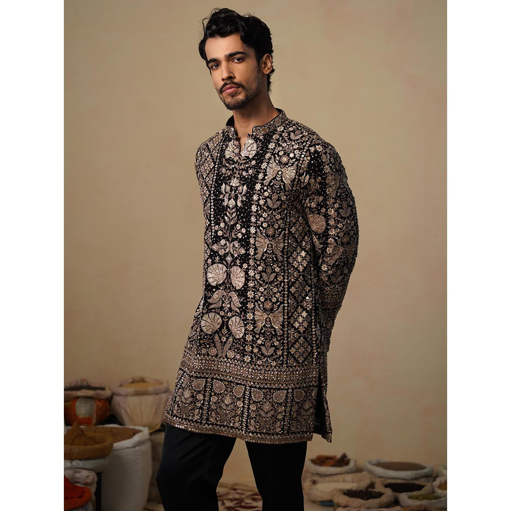 KALPRAAG Sanjh Black Short Kurta with Pant