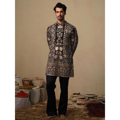 KALPRAAG Sanjh Black Short Kurta with Pant