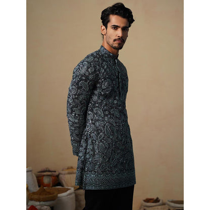 KALPRAAG Turquoise Sitaara Ferozi Short Kurta with Pant