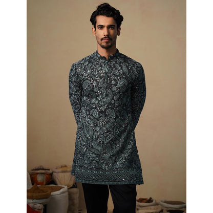 KALPRAAG Turquoise Sitaara Ferozi Short Kurta with Pant