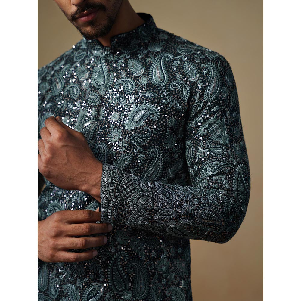KALPRAAG Turquoise Sitaara Ferozi Short Kurta with Pant