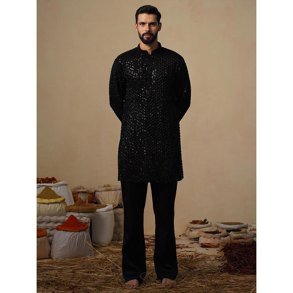 KALPRAAG Ved Black Short Kurta with Pant