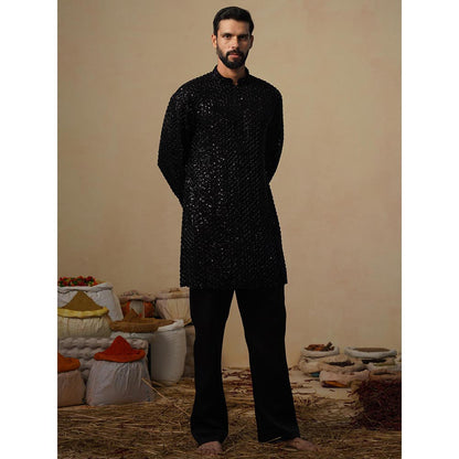 KALPRAAG Ved Black Short Kurta with Pant