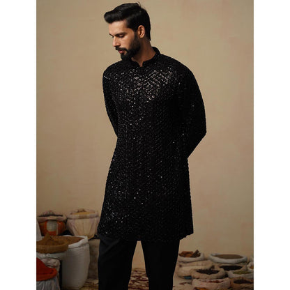 KALPRAAG Ved Black Short Kurta with Pant