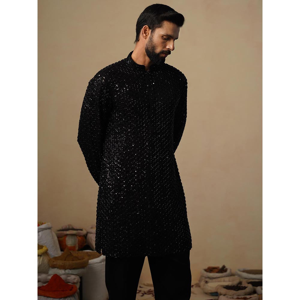 KALPRAAG Ved Black Short Kurta with Pant