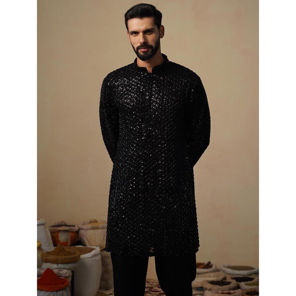 KALPRAAG Ved Black Short Kurta with Pant