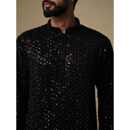 KALPRAAG Ved Black Short Kurta with Pant