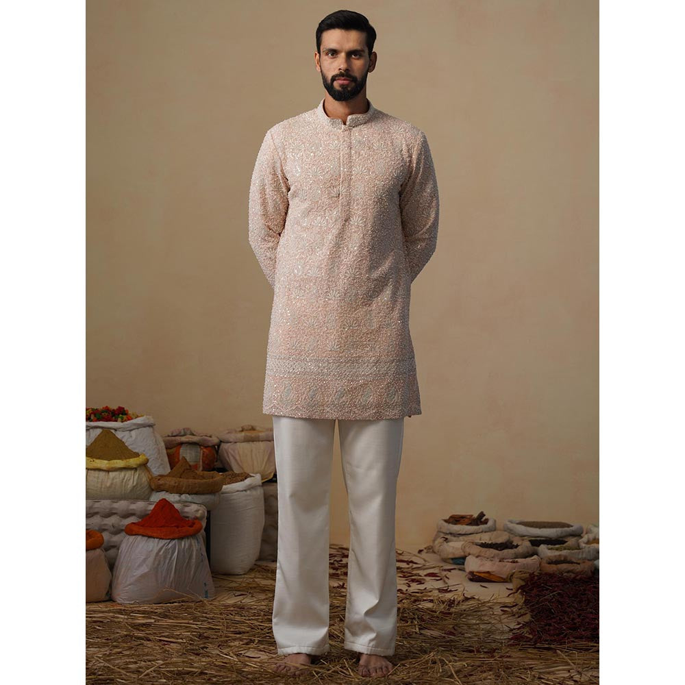 KALPRAAG Pink Gulzaar Short Kurta with Pant