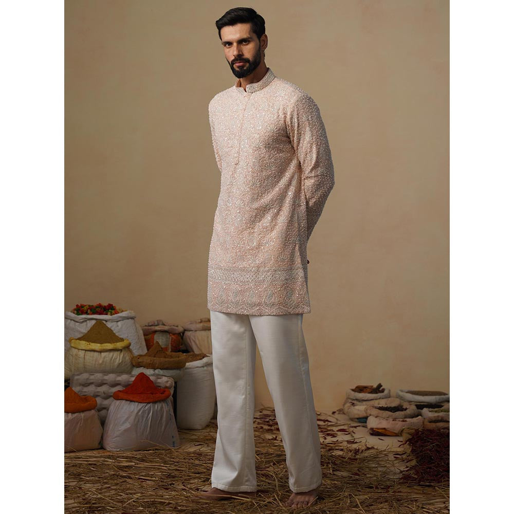 KALPRAAG Pink Gulzaar Short Kurta with Pant