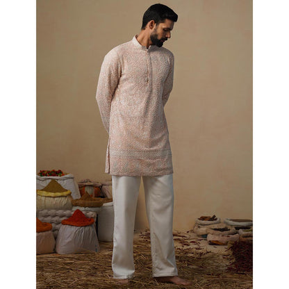 KALPRAAG Pink Gulzaar Short Kurta with Pant