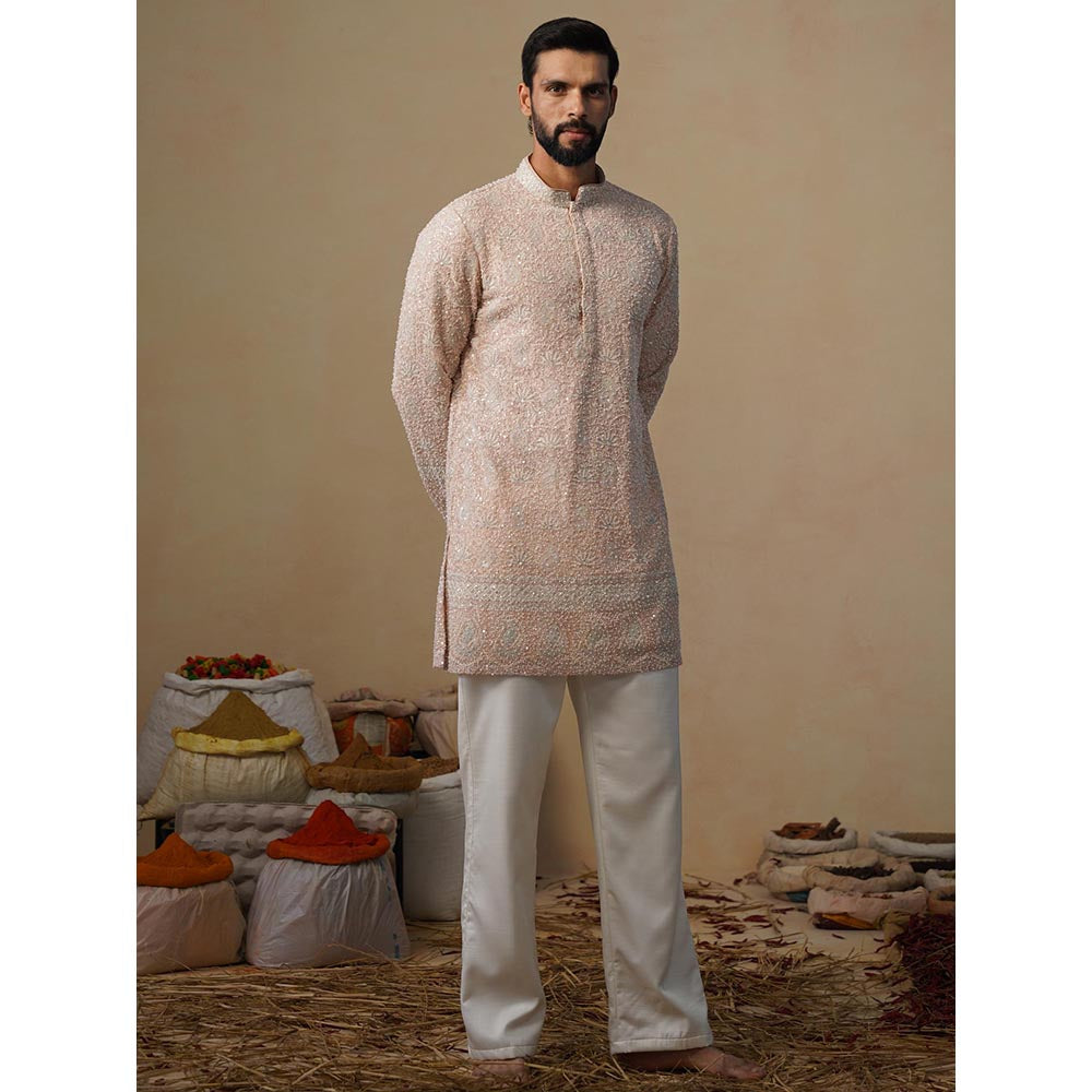 KALPRAAG Pink Gulzaar Short Kurta with Pant