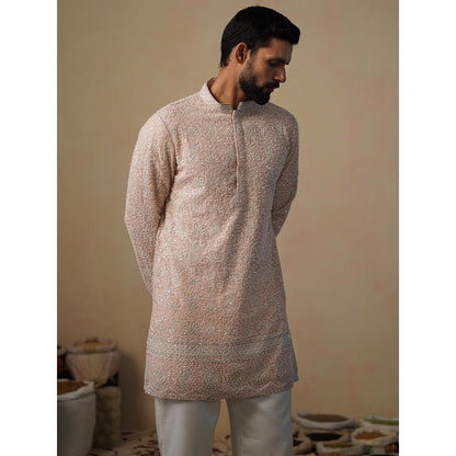 KALPRAAG Pink Gulzaar Short Kurta with Pant
