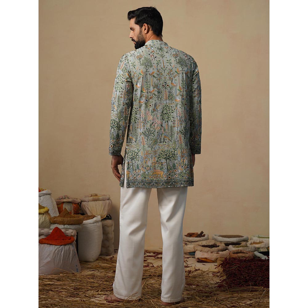 KALPRAAG Parind Sea Green Short Kurta with Pant