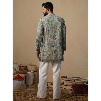 KALPRAAG Parind Sea Green Short Kurta with Pant