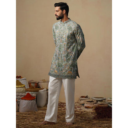 KALPRAAG Parind Sea Green Short Kurta with Pant
