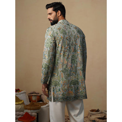 KALPRAAG Parind Sea Green Short Kurta with Pant