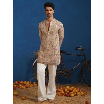 KALPRAAG Brown Heeran Chiku Short Kurta with Pant