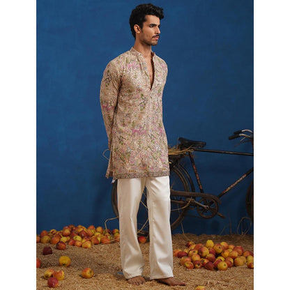KALPRAAG Brown Heeran Chiku Short Kurta with Pant