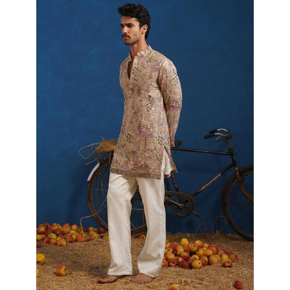 KALPRAAG Brown Heeran Chiku Short Kurta with Pant