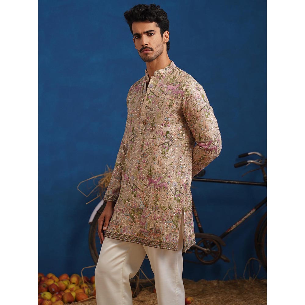 KALPRAAG Brown Heeran Chiku Short Kurta with Pant