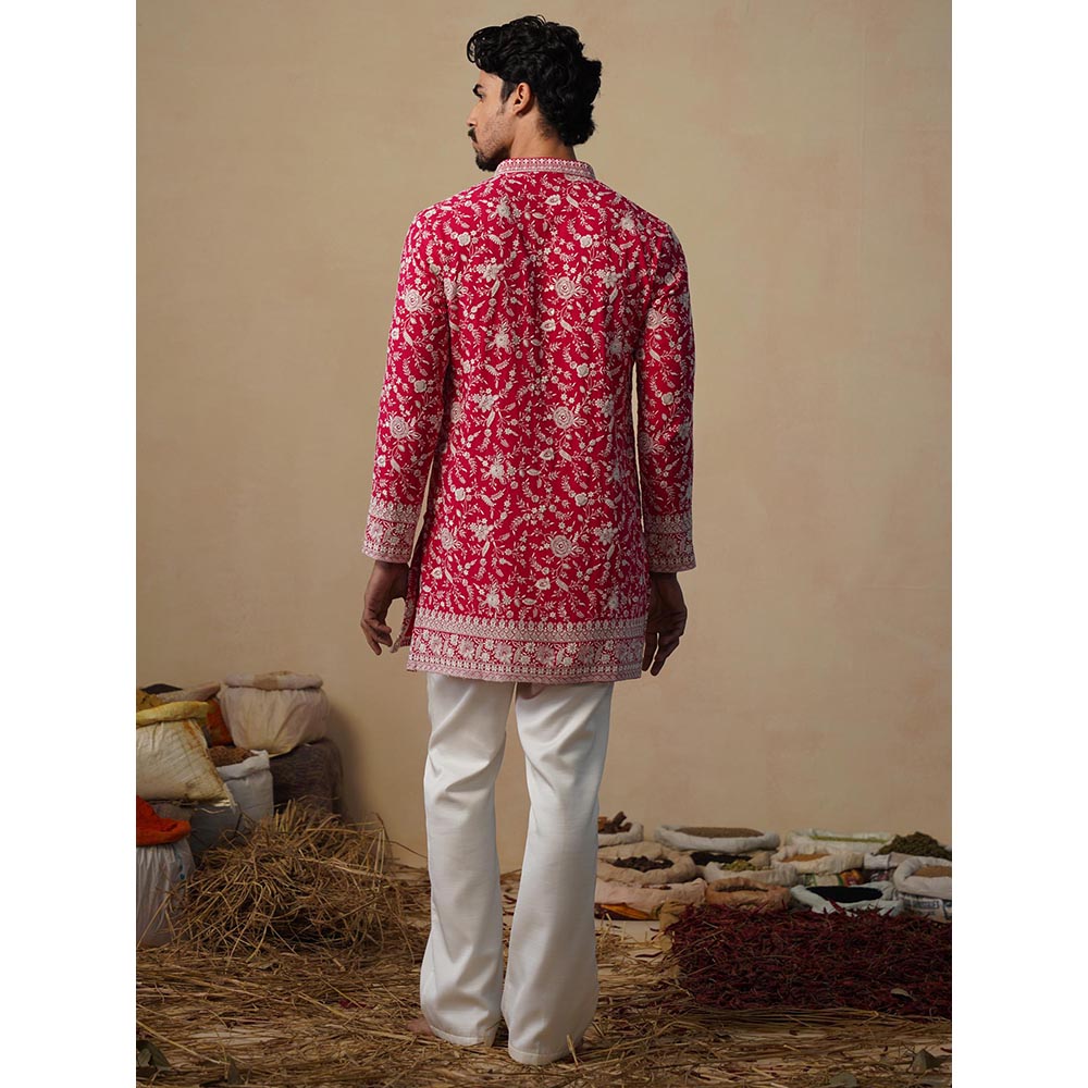 KALPRAAG Gulbahar Hot Pink Short Kurta with Pant