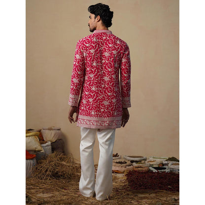 KALPRAAG Gulbahar Hot Pink Short Kurta with Pant