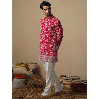 KALPRAAG Gulbahar Hot Pink Short Kurta with Pant