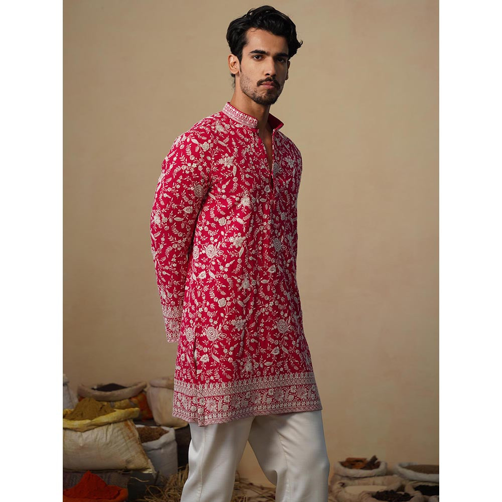 KALPRAAG Gulbahar Hot Pink Short Kurta with Pant