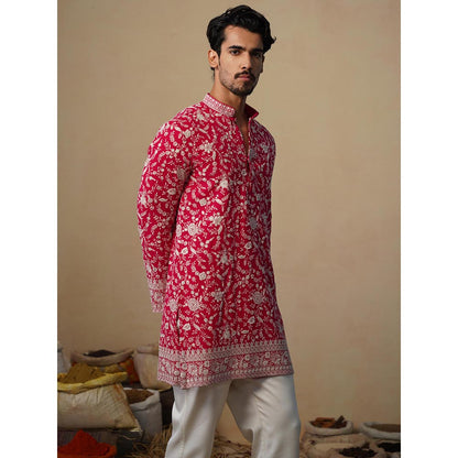 KALPRAAG Gulbahar Hot Pink Short Kurta with Pant