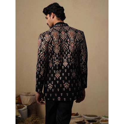 KALPRAAG Utsav Black Jodhpuri Jacket with Shirt and Trouser