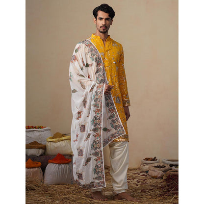 KALPRAAG Yellow Vyom Haldi Kurta with Patiala and Dupatta