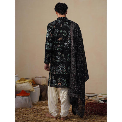KALPRAAG Prabal Black Kurta with Patiala and Dupatta