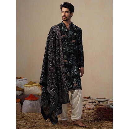 KALPRAAG Prabal Black Kurta with Patiala and Dupatta