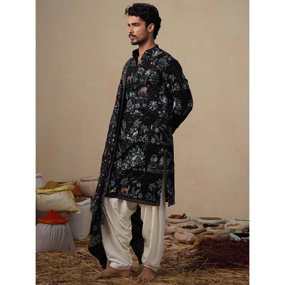 KALPRAAG Prabal Black Kurta with Patiala and Dupatta