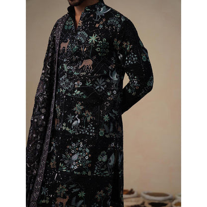 KALPRAAG Prabal Black Kurta with Patiala and Dupatta