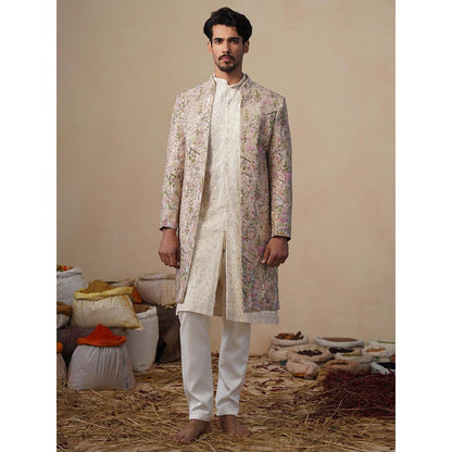 KALPRAAG Brown Heern Chiku Sherwani With Kurta And Pant