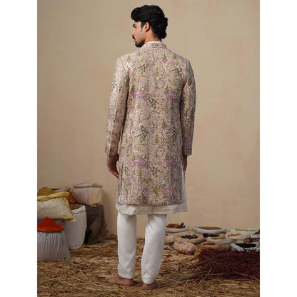 KALPRAAG Brown Heern Chiku Sherwani With Kurta And Pant
