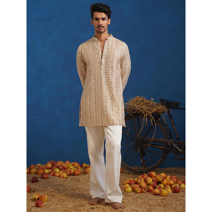 KALPRAAG Aaina Beige Short Kurta With Pant