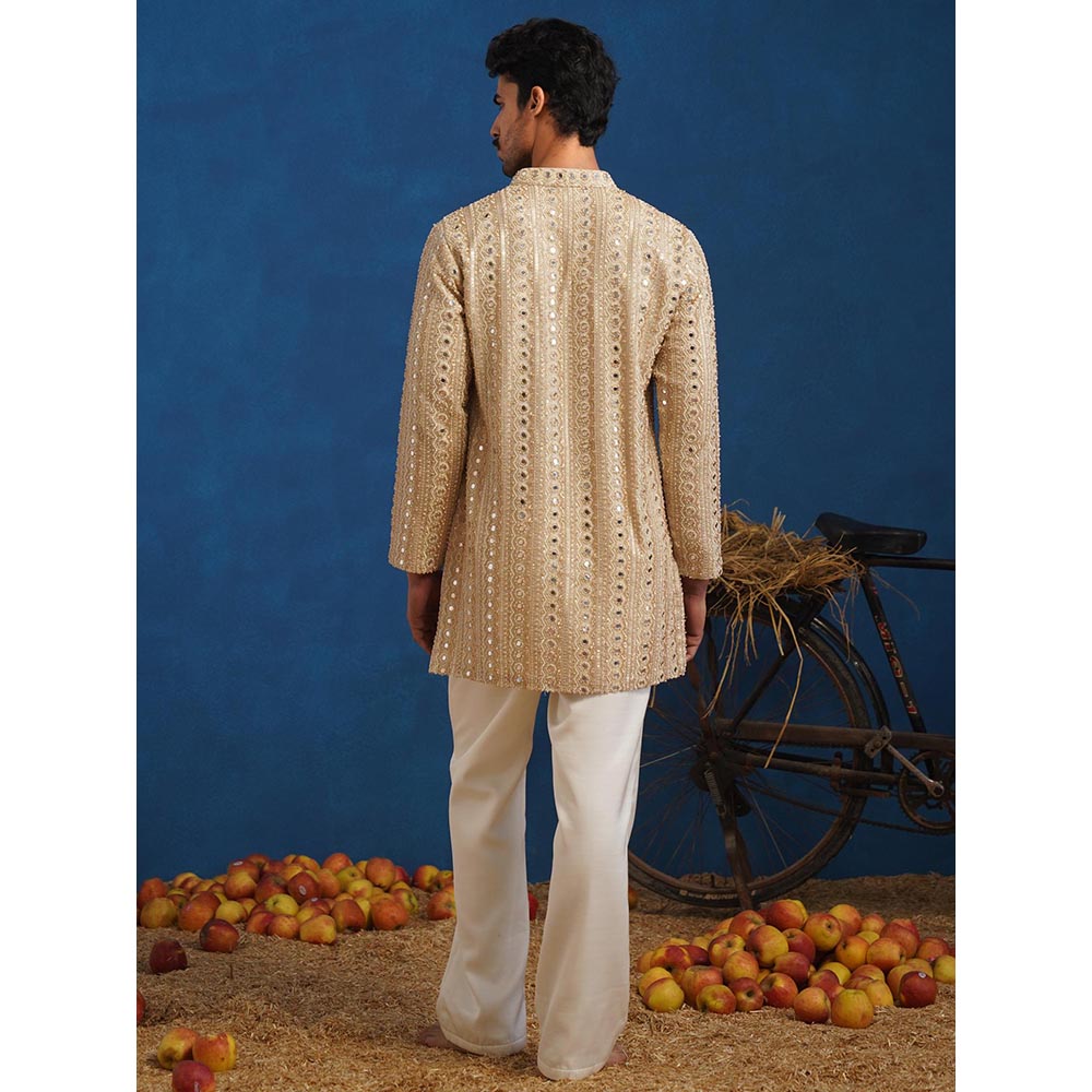 KALPRAAG Aaina Beige Short Kurta With Pant