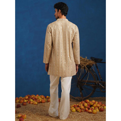 KALPRAAG Aaina Beige Short Kurta With Pant