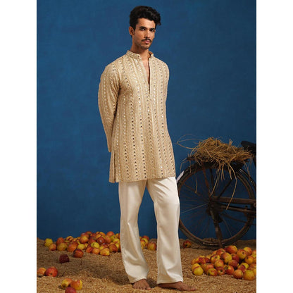 KALPRAAG Aaina Beige Short Kurta With Pant